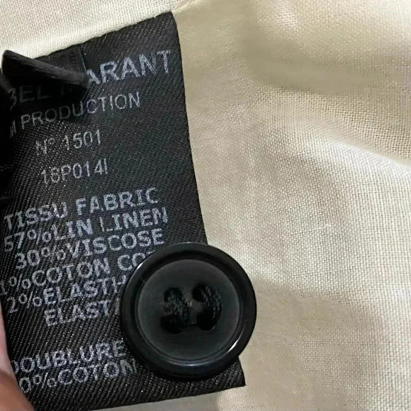 Isabel Marant New Linen Blazer Riller Size 12 Neutral Tan - Picture 14 of 17